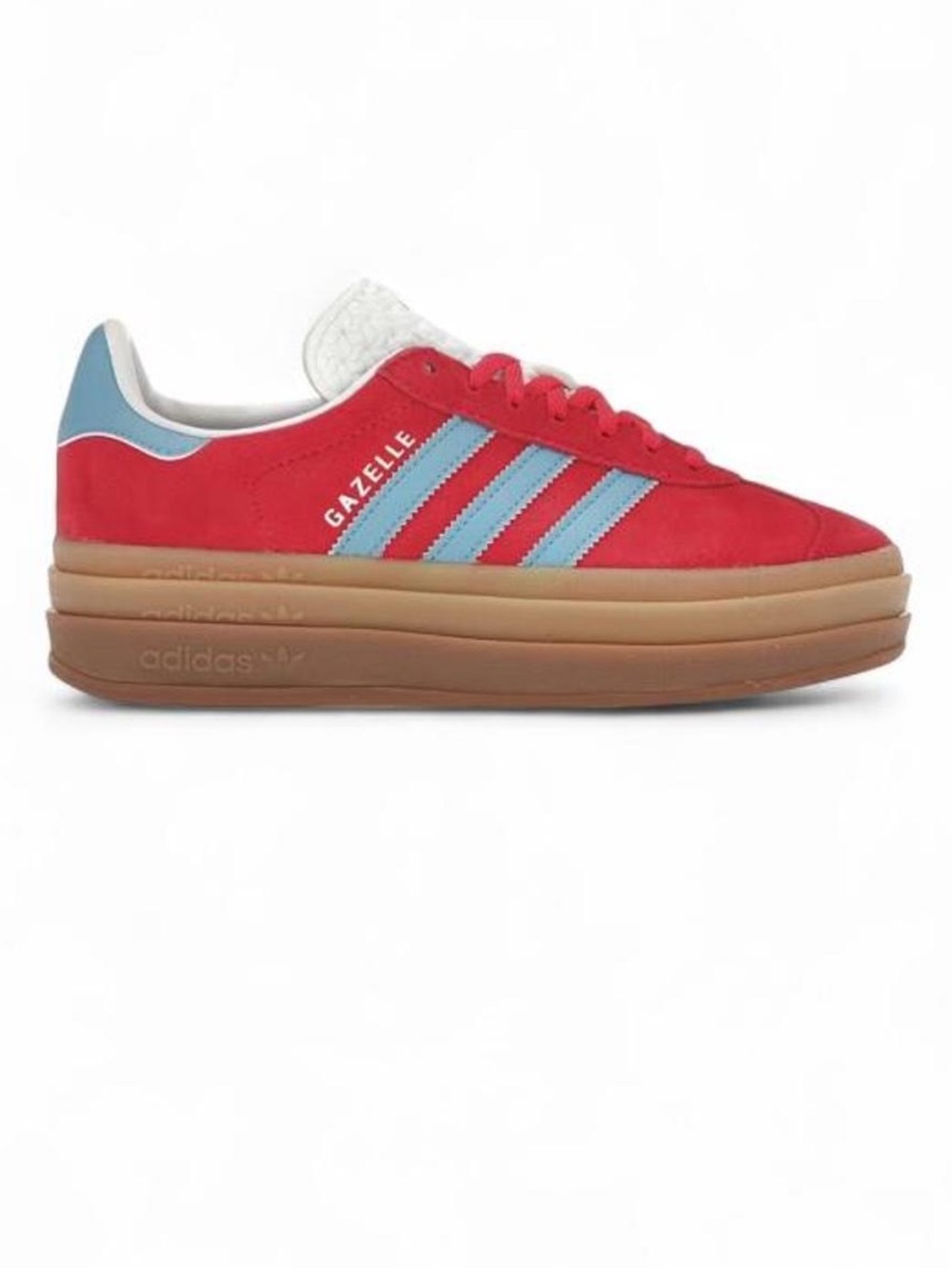 adidas Gazelle Platform Sneaker - Red with Light Blue Accents